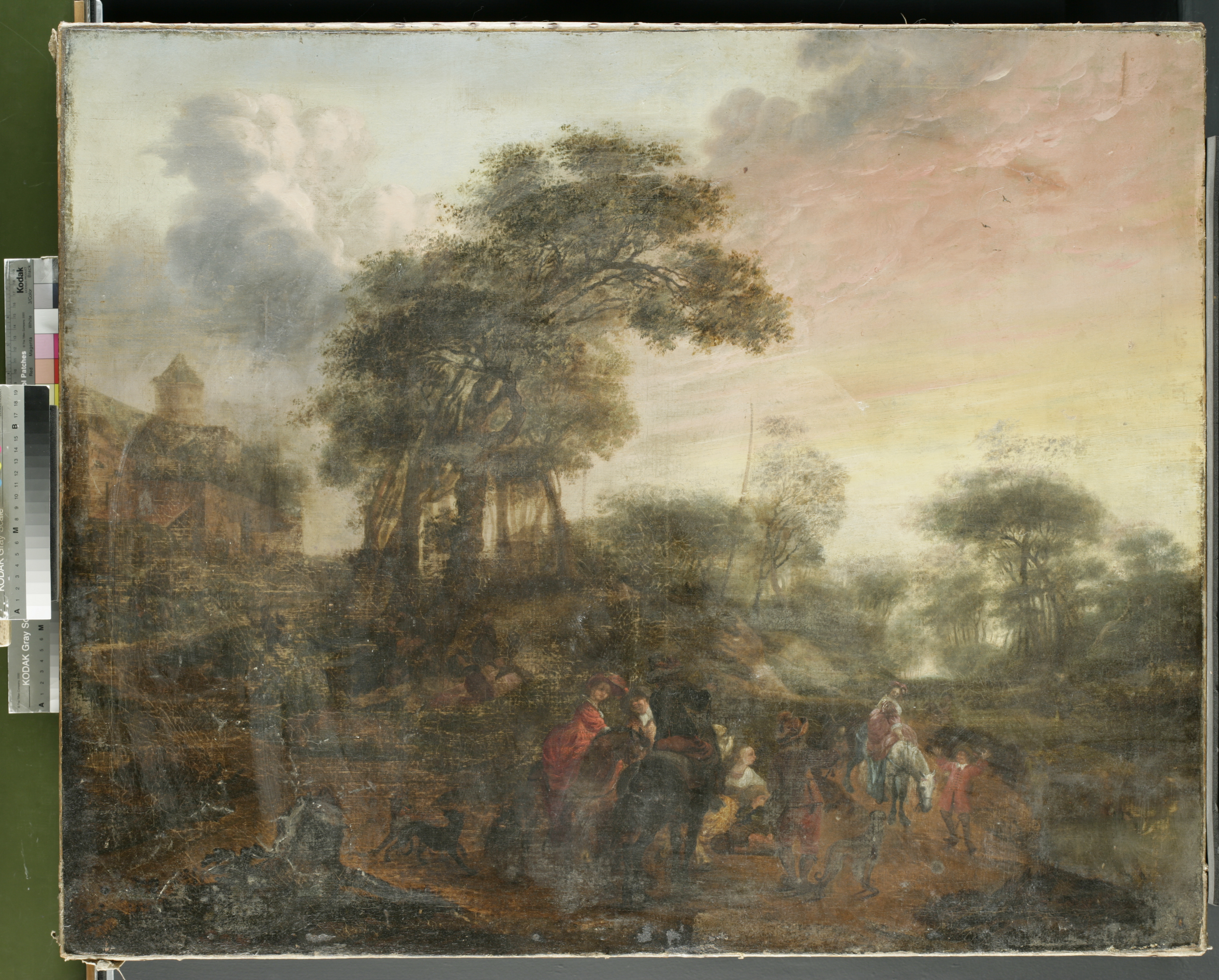 Figure 1: Landscape with Figures, whole front, before treatment (©Titmus)