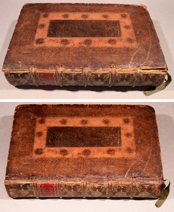 The upper board before (top) and after (bottom) treatment